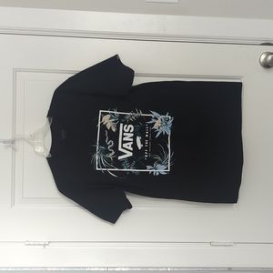 Black Flower Pattern Van's T-shirt